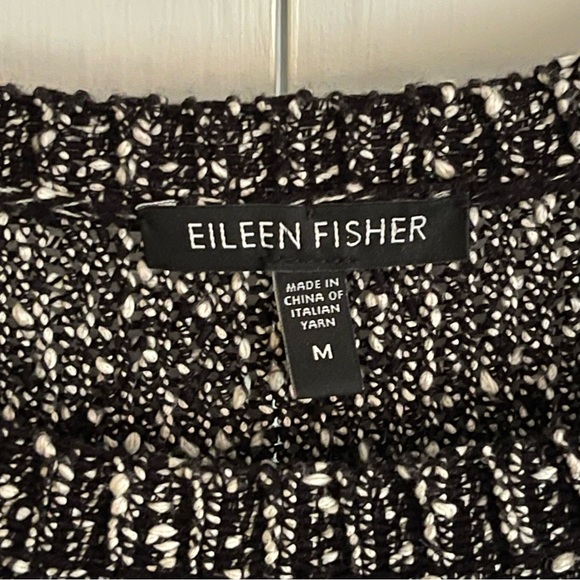 Eileen Fisher Drop Sleeve High-Lo Knit Tweed Sweater w/Slits, 100% Cotton, EUC - Picture 7 of 9